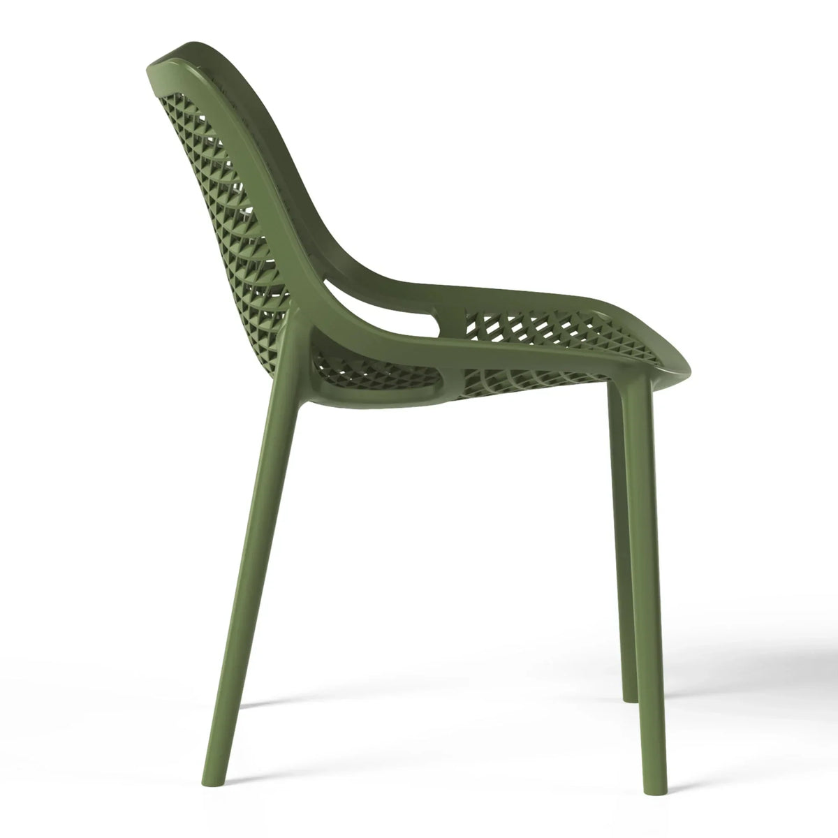 Nouveauté 2026 – Ensemble de salle à manger d'extérieur WestinTrends Playa 5 pièces avec table et chaises empilables, structure en métal, vert olive