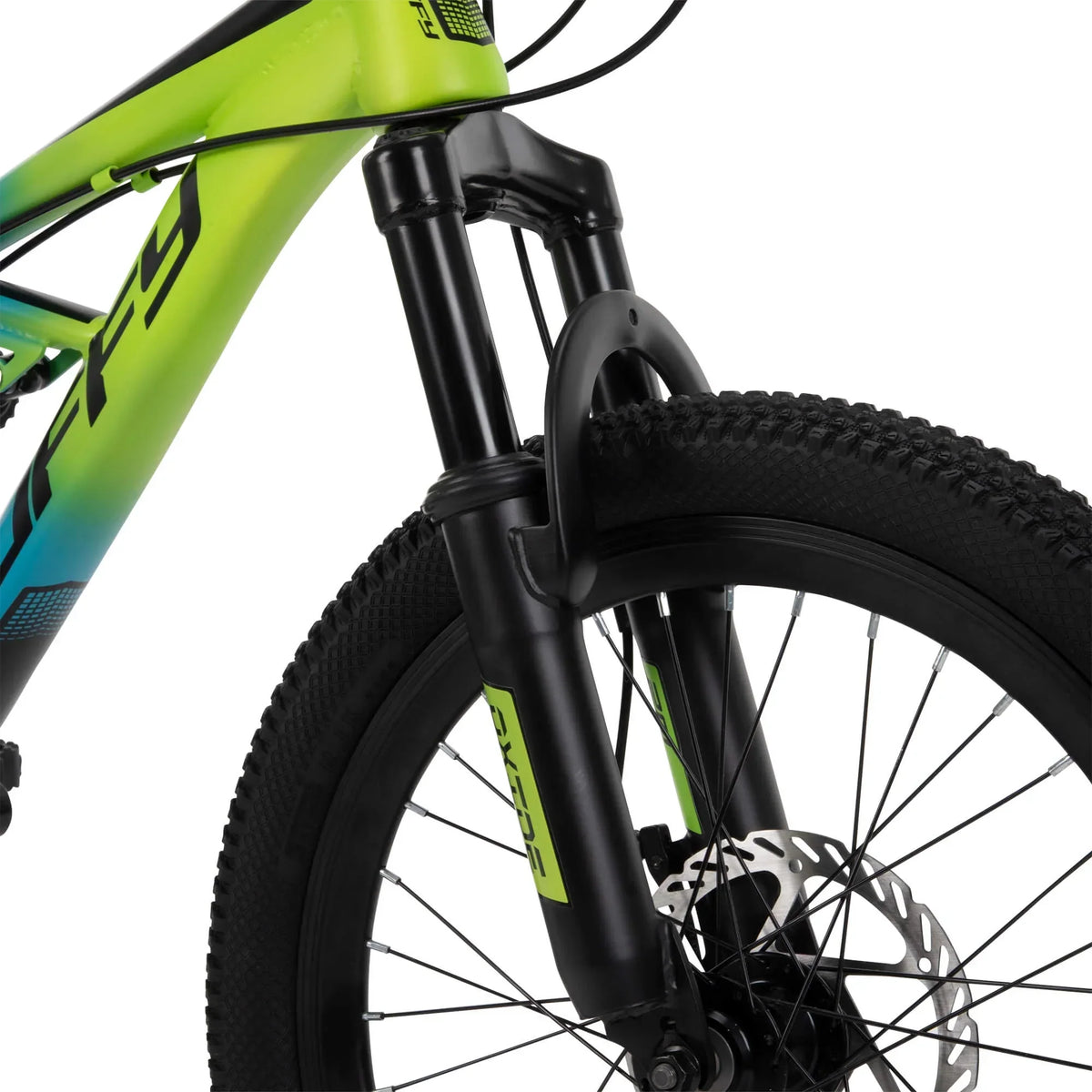 Nouveauté 2026 – VTT garçon Oxide 20 pouces, coloris citron vert/bleu