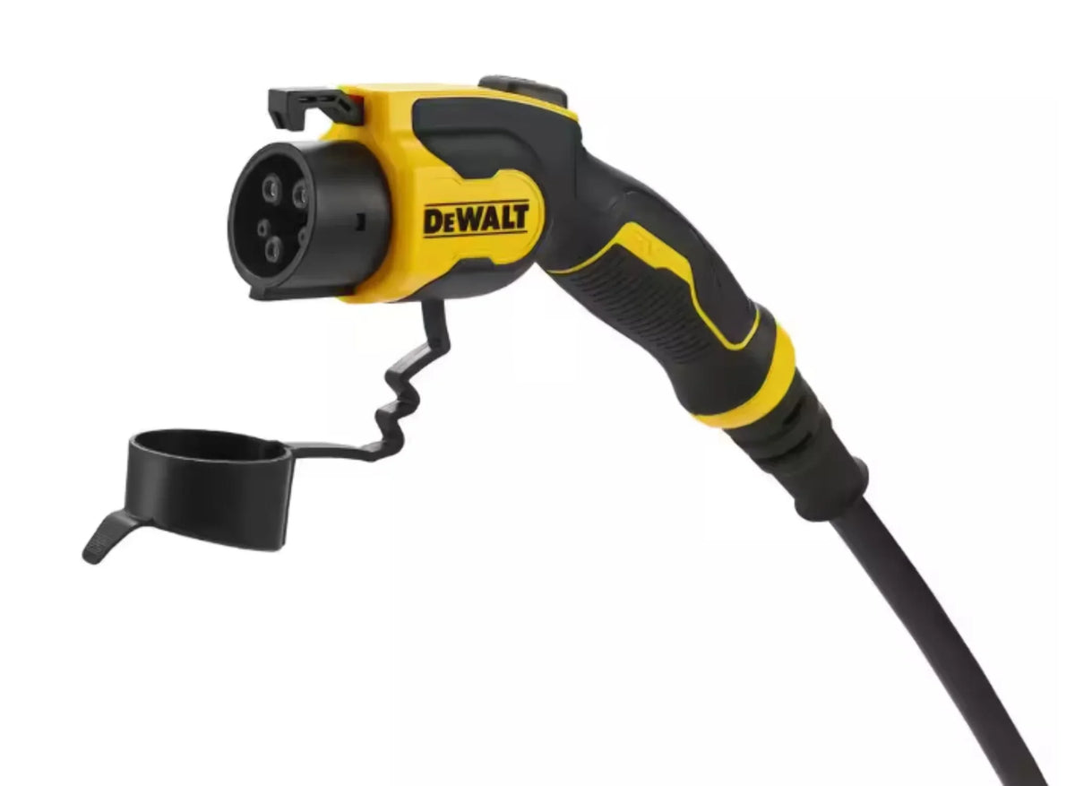 Nouveauté 2026 – Chargeur portable DEWALT niveau 2 pour véhicules électriques (VE), jusqu'à 16 A, 120-240 V CA, 3,8 kW, câble de 7,6 m, résistant aux intempéries