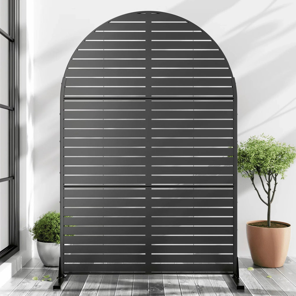 Nouveauté 2026 – Panneau de séparation extérieur en métal noir MAYEERTY 72*47" pour patio, style classique à persiennes