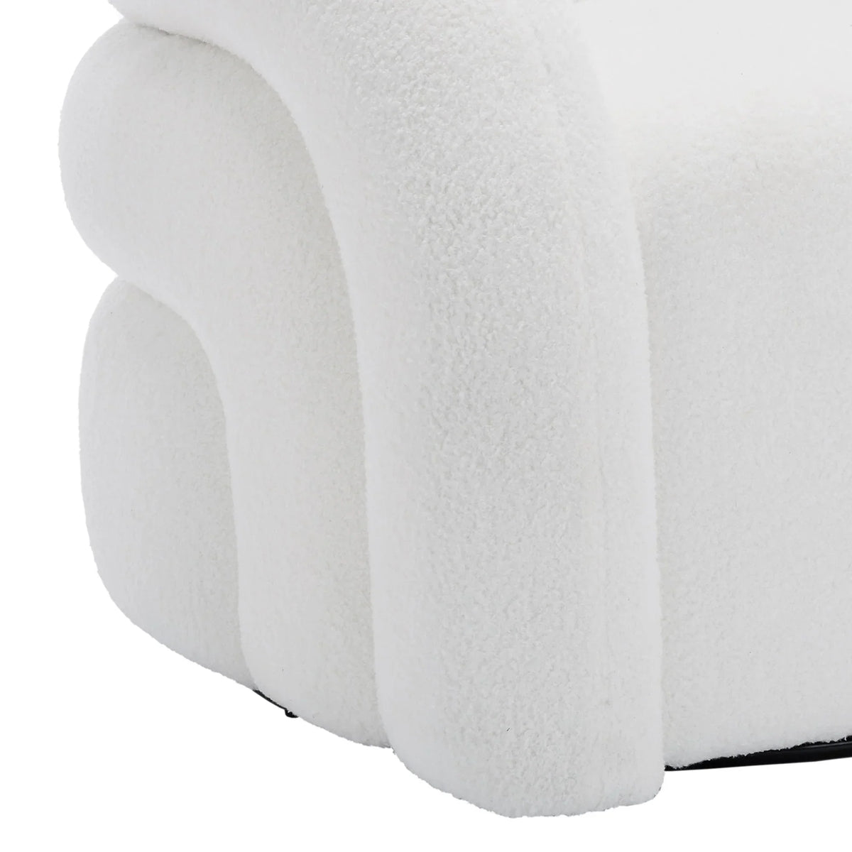 Nouveauté 2026 – Fauteuil pivotant 360" pour salon, fauteuil tonneau bouclé, canapé une place, fauteuil de lecture, vert sauge