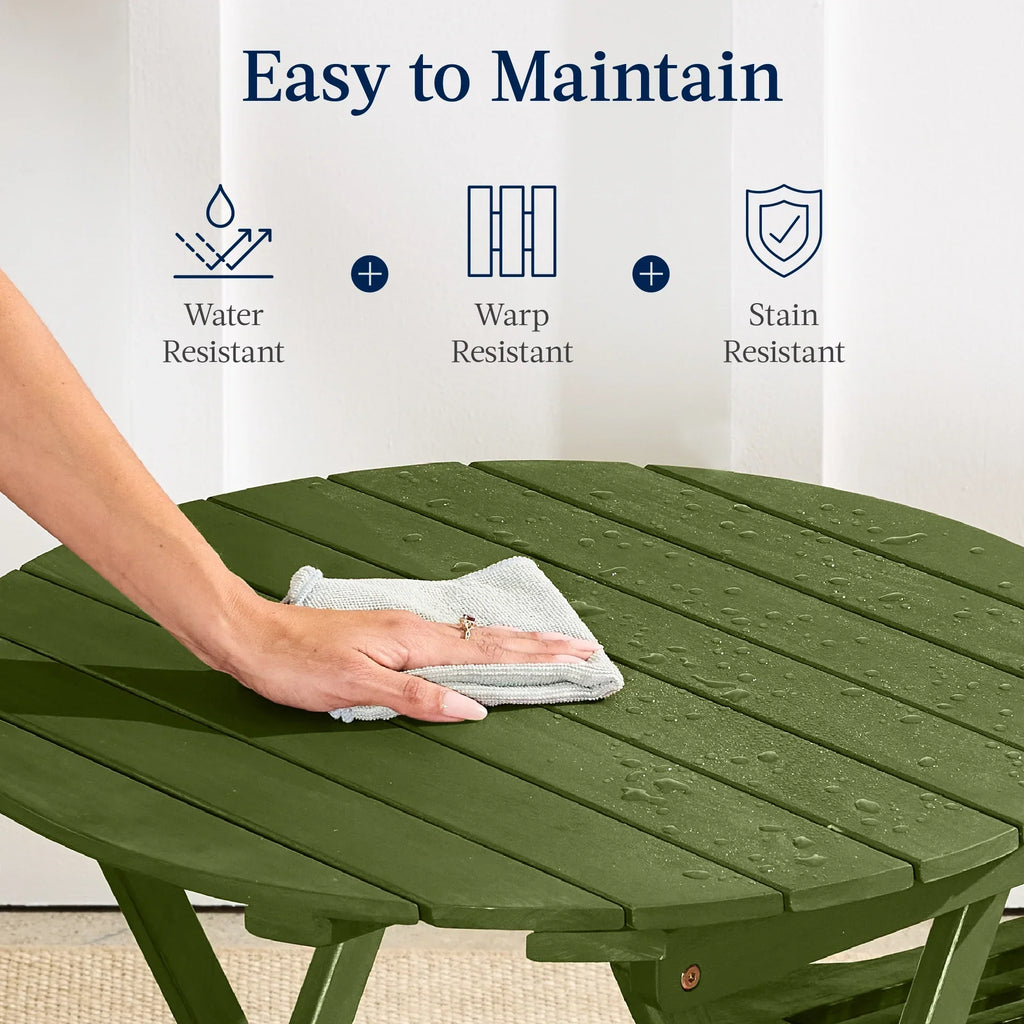 Nouveauté 2026 – Ensemble bistro 3 pièces en bois d'acacia Best Choice Products , mobilier de patio pliant avec 2 chaises et une table - Naturel