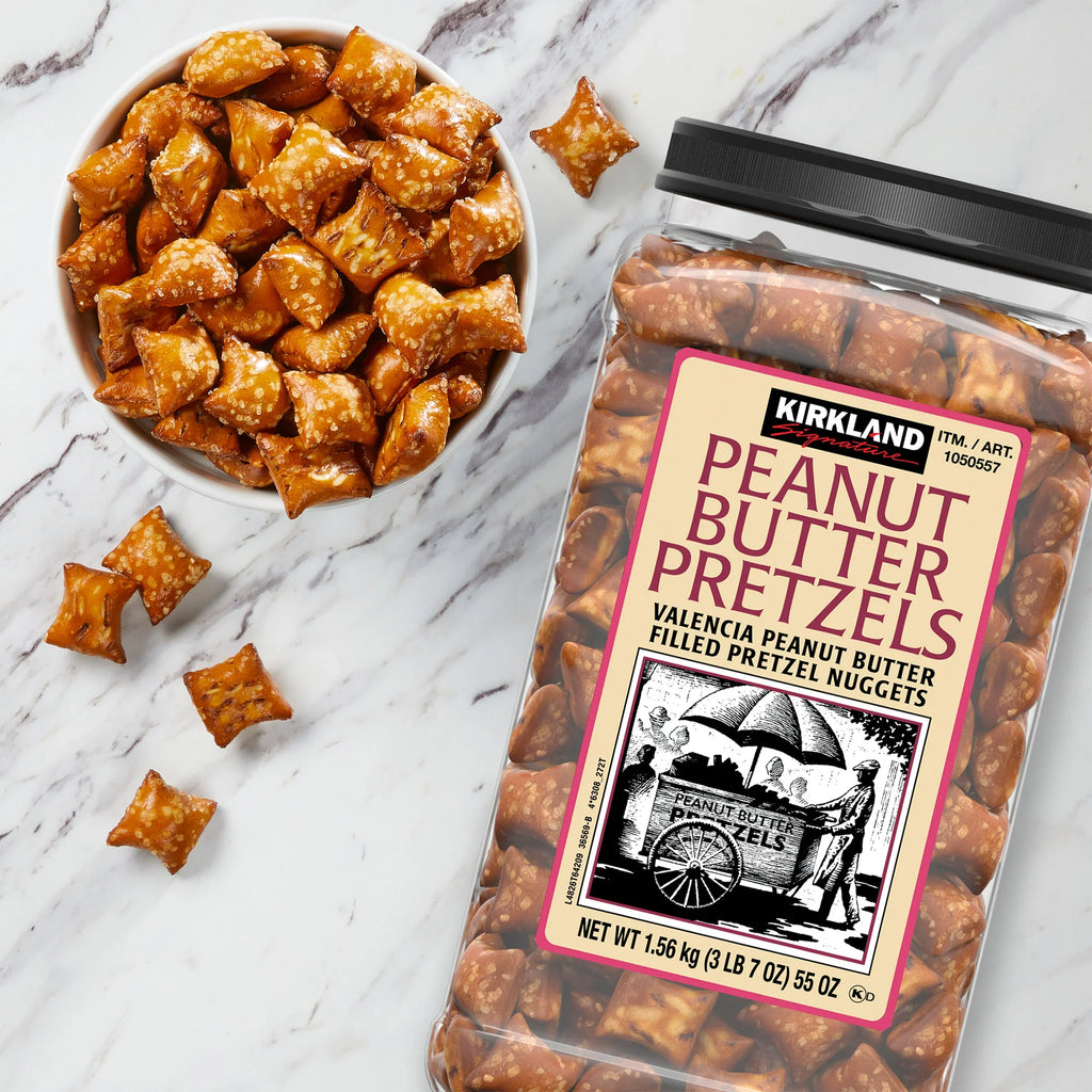 Nouveauté 2026 – Bretzels fourrés au beurre de cacahuète Kirkland Signature , 1,56 kg