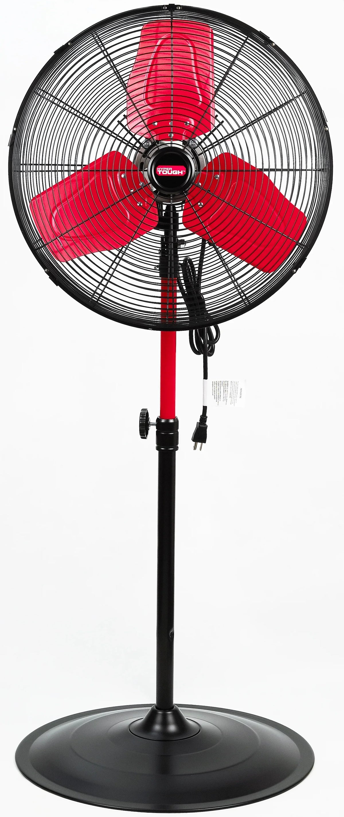 Nouveauté 2026 – Ventilateur sur pied oscillant rouge et noir Hyper Tough 20" à 3 vitesses pour usage commercial et industriel