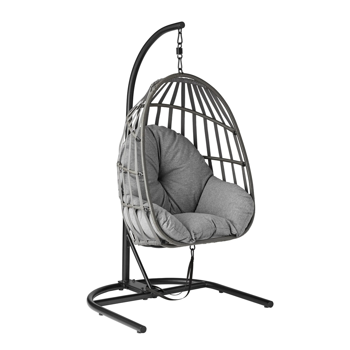Nouveauté 2026 – Fauteuil suspendu œuf en osier d'extérieur Mainstays, gris, collection