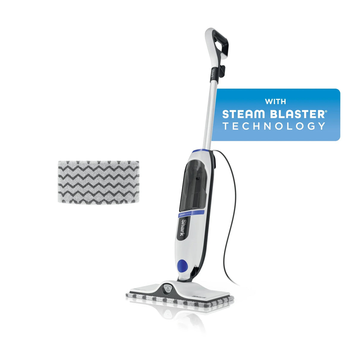 Nouveauté 2026 – Balai vapeur Shark SteamSpot avec jet de vapeur pour sols durs scellés, réservoir amovible XL, lingette anti-salissures lavable, 2 modes, S2000