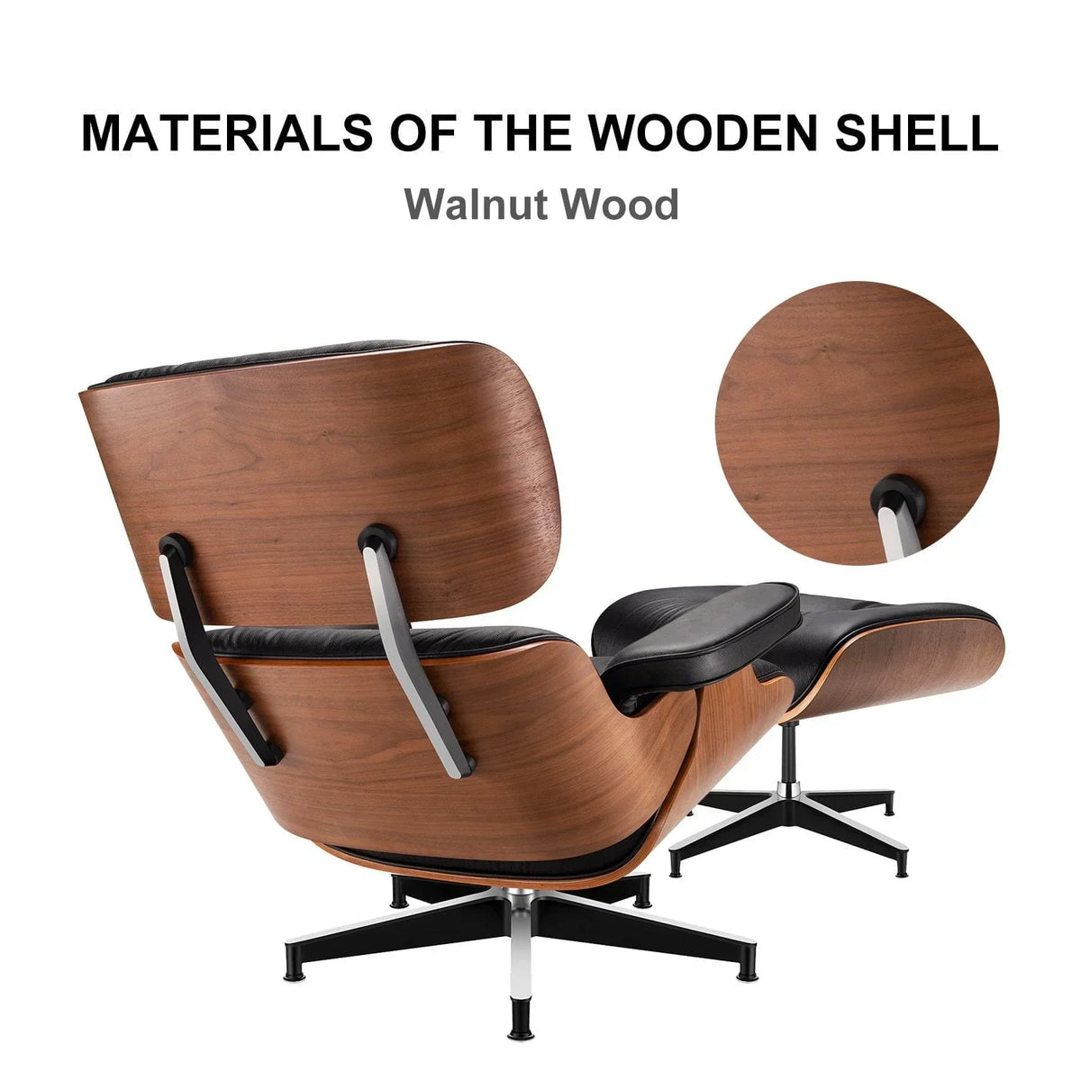 Nouveauté 2026 – Fauteuil lounge , fauteuil lounge style milieu du siècle, canapé en cuir pleine fleur pour salon, ensemble fauteuil lounge et repose-pieds moderne pour intérieur, chaise longue pour bureau ou bureau