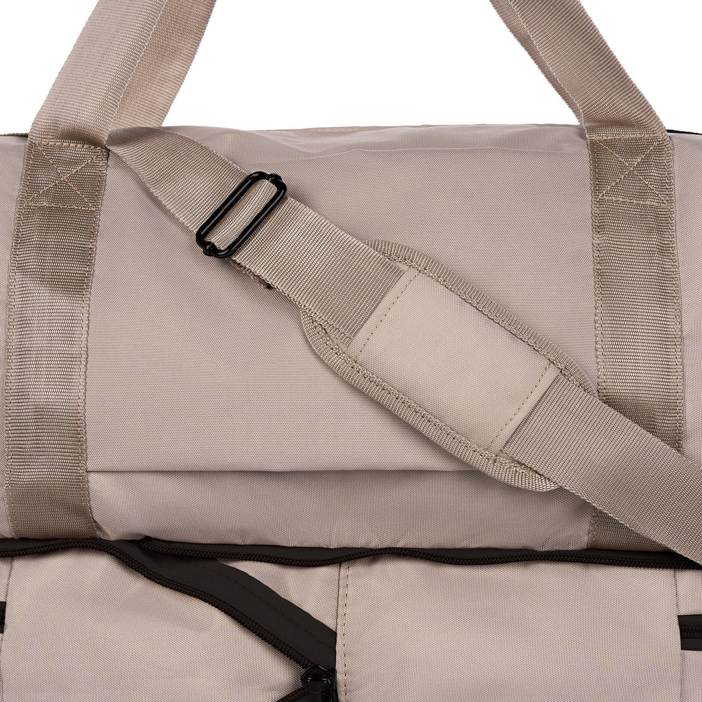 Nouveauté 2026 – Ensemble de bagages 3 pièces Protege , couleur Taupe Splash, comprenant une valise cabine de 20 pouces, une valise de 25 pouces et un sac de voyage week-end