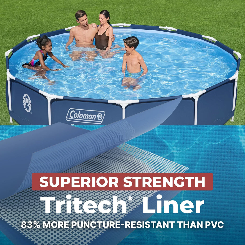 Nouveauté 2026 – Piscine hors sol ronde à structure métallique Coleman Steel Pro 12 pi x 33 po
