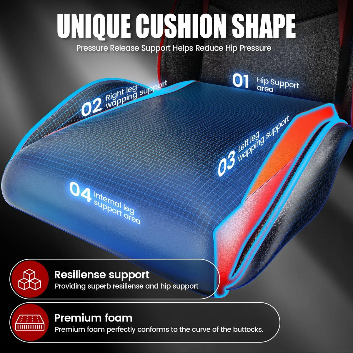 Nouveauté 2026 – Chaise de jeu Bigzzia , chaise de bureau ergonomique avec appui-tête et soutien lombaire réglables en hauteur, pour adultes et adolescents, noir et blanc