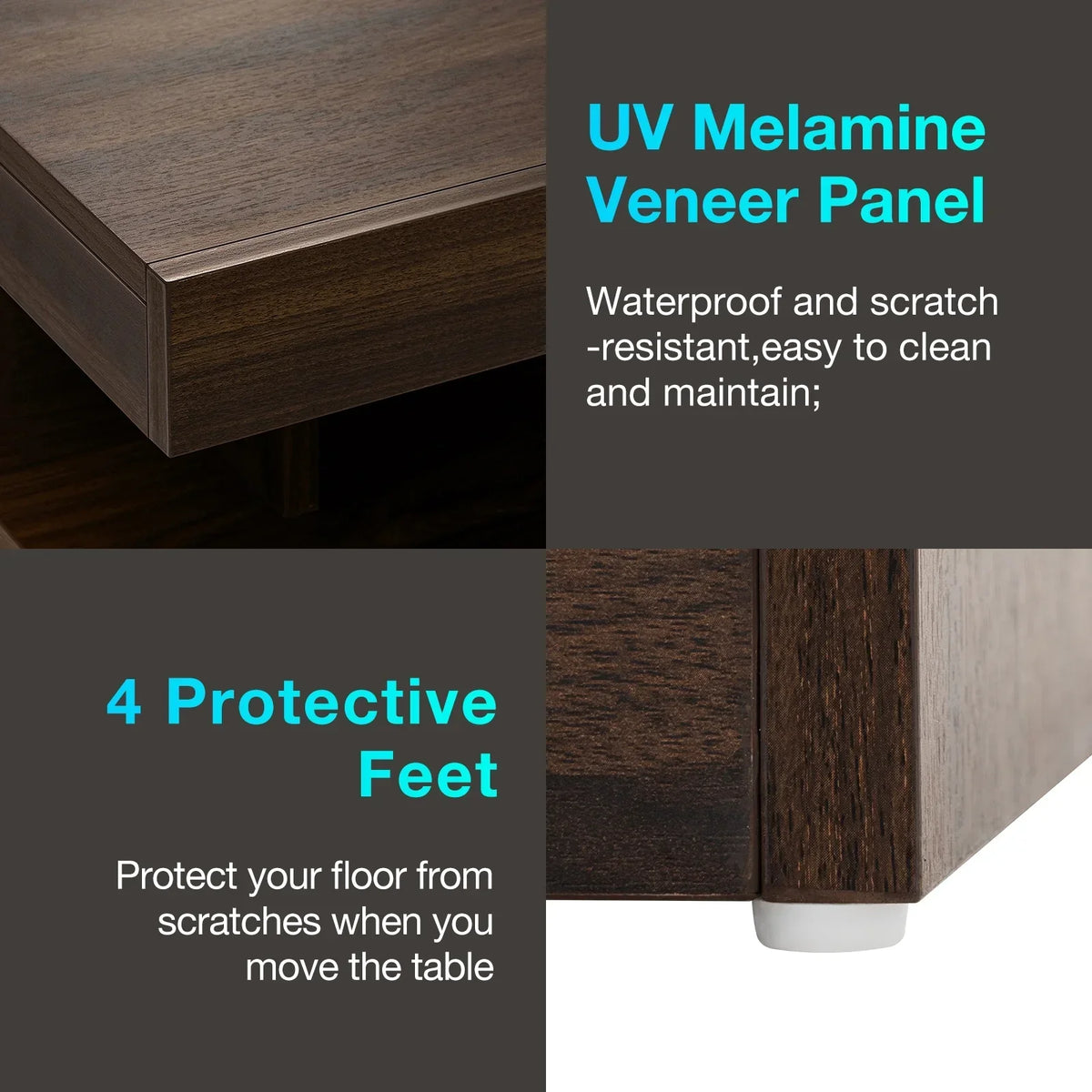 Nouveauté 2026 – Table de chevet LED Hommpa avec station de charge sans fil, ports USB Type-C, 3 tiroirs, finition laquée noire, style moderne et élégant, hauteur 68 cm (26,8 pouces). Idéale pour la chambre à coucher