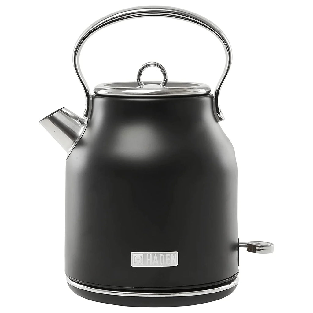 Nouveauté 2026 – Bouilloire électrique Haden Heritage 1500 1,7 W , finition noir mat avec accents cuivrés