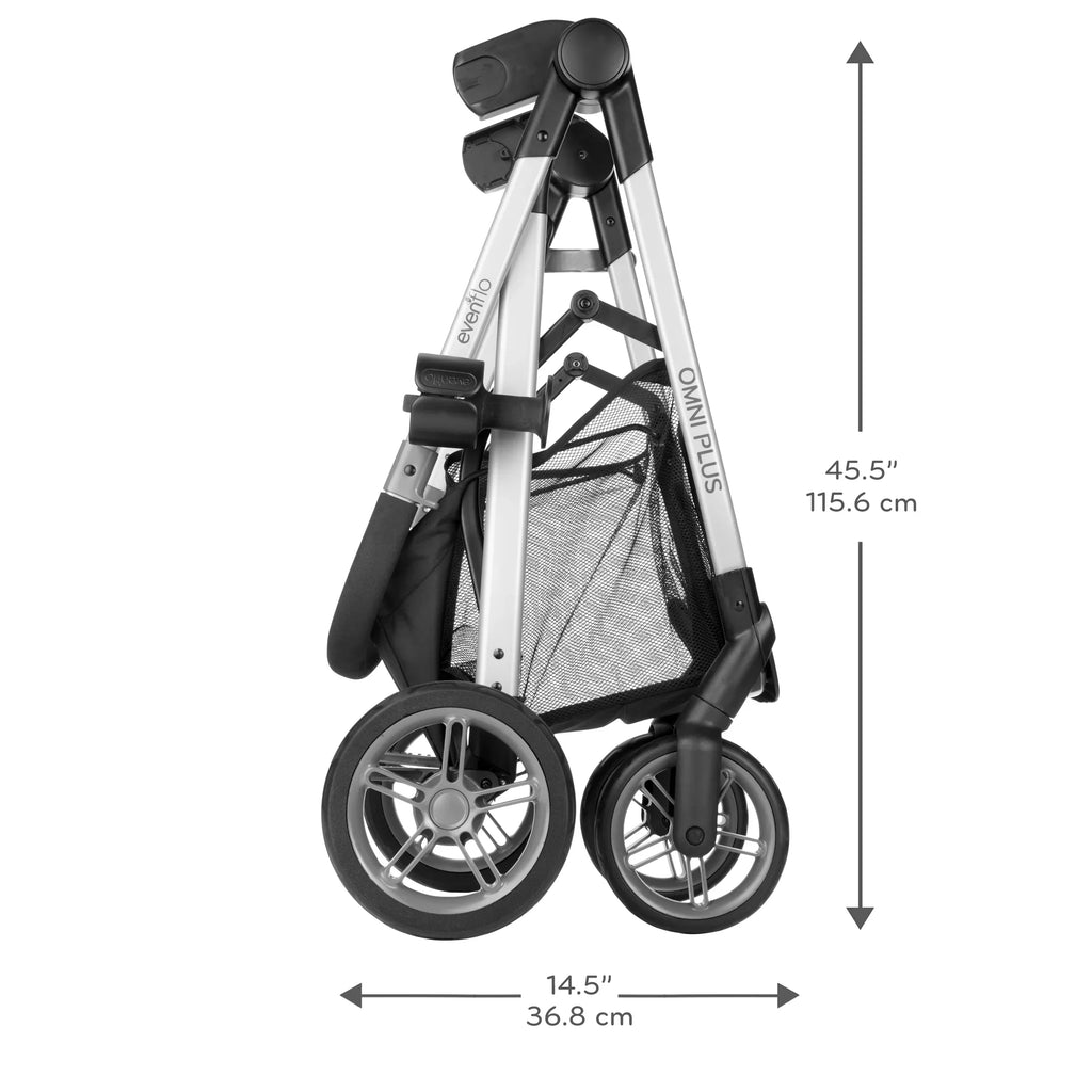 Nouveauté 2026 – Système de voyage modulaire Evenflo Omni Plus avec siège auto pour bébé LiteMax Sport, gris Mylar, unisexe