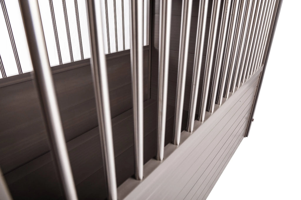 Nouveauté 2026 – Table d'appoint pour cage pour chien ECOFLEX® - Grise, grande taille