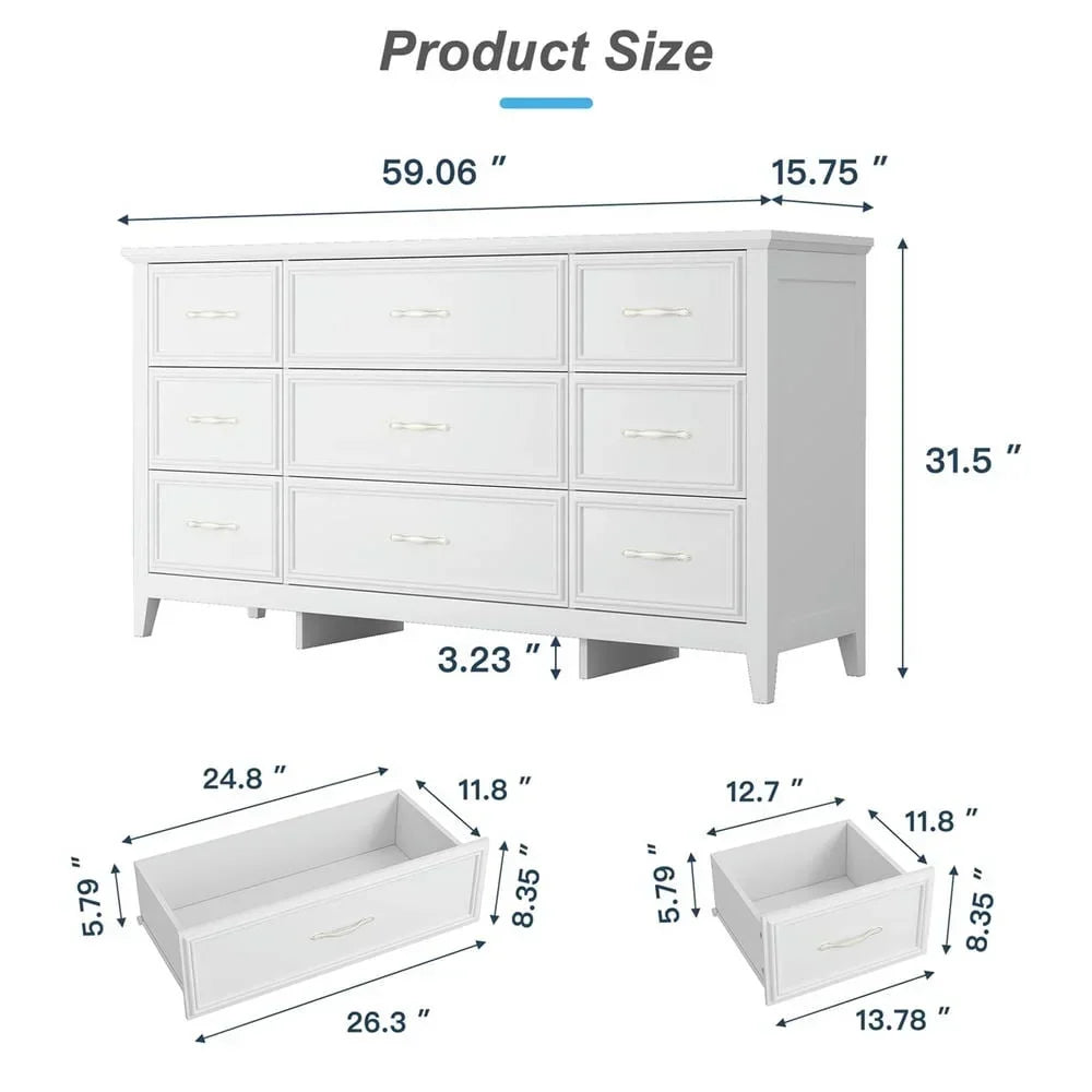 Nouveauté 2026 – Commode moderne Kadyn à 6 tiroirs, meuble en bois, commode pour chambre, meuble de rangement de cuisine avec tiroirs, commode (noire