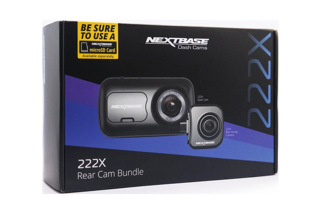 Nouveauté 2026 – Nextbase 222X Caméra de tableau de bord double compacte Avant et arrière Écran IPS HD 2,5", 1080p Full HD, Objectif à 6 couches, Noir, 0,17 lb assemblée