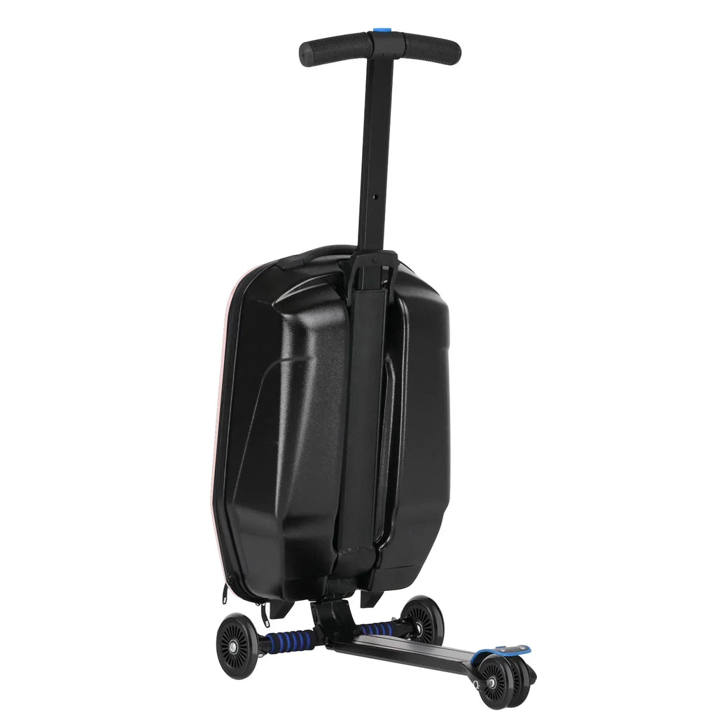 Nouveauté 2026 – Valise-trottinette Advwin pour enfants et adultes, valise rigide à roulettes pour enfants de 4 à 15 ans, multifonctionnelle, légère et pliable, avec roulettes, rose