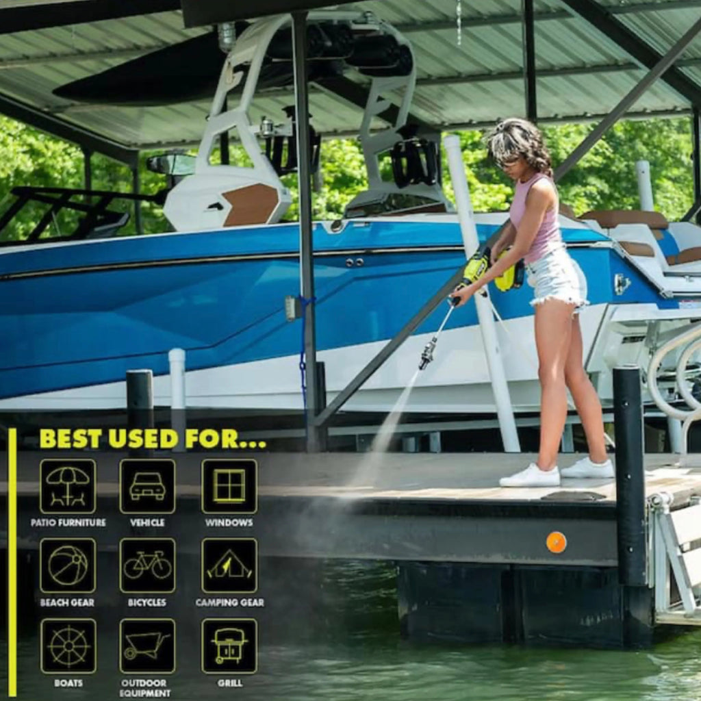 Nouveauté 2026 – Nettoyeur haute pression électrique sans fil Ryobi ONE+ HP 600 PSI à 0,7 GPM 18 V, eau froide, tuyau de siphon de 6 m