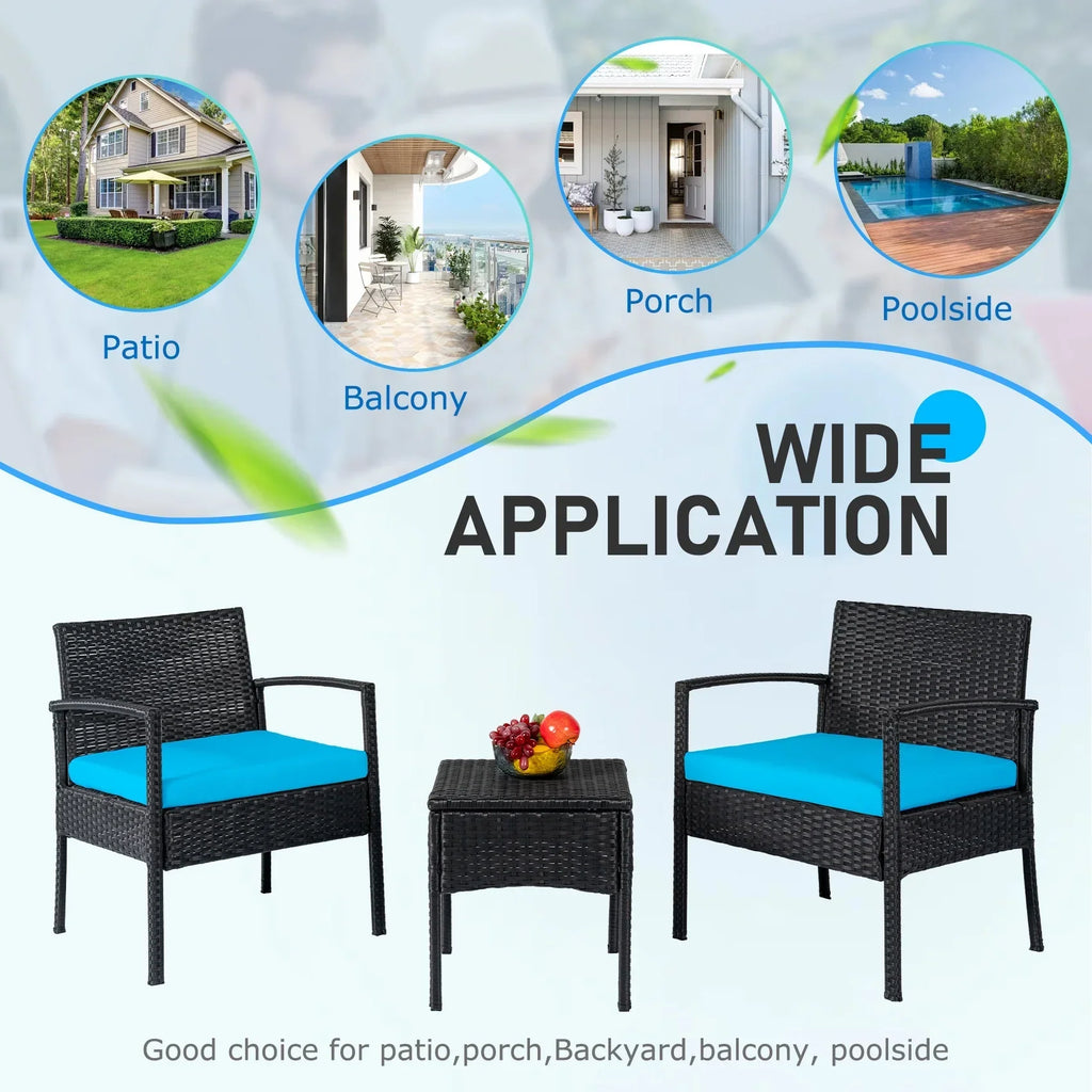 Nouveauté 2026 – Ensemble de mobilier de jardin Tappio , 3 pièces, style bistro, comprenant des chaises de conversation en rotin, une table d'appoint et des coussins. Idéal pour balcon, jardin ou terrasse. Couleur : rouge