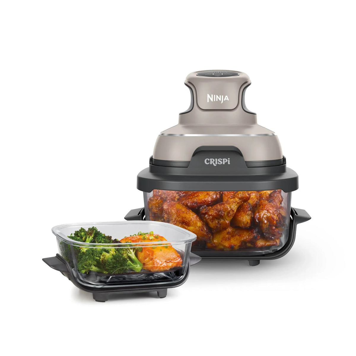 Nouveauté 2026 – Friteuse à air portable Ninja Crispi 4-en-1 en verre , récipients de 4 pintes et 6 tasses, Cyberspace