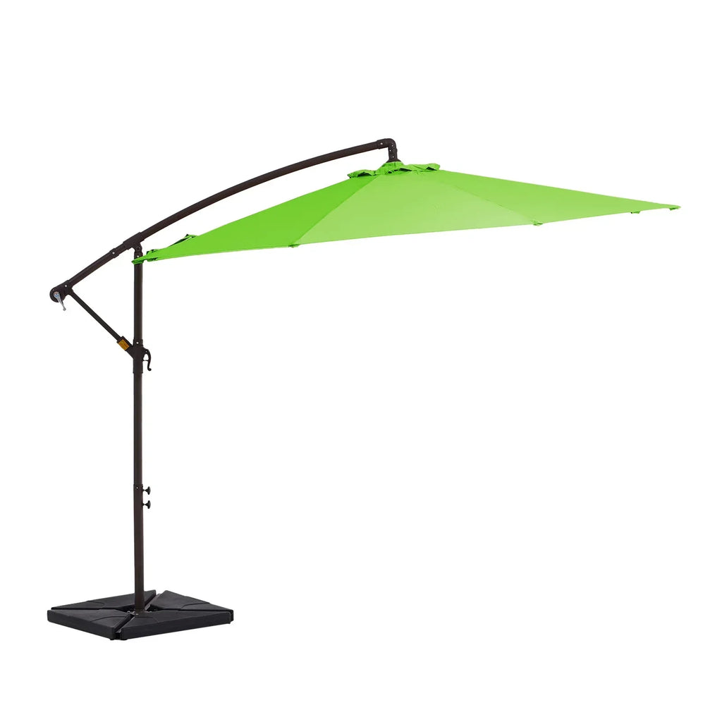 Nouveauté 2026 – Parasol déporté suspendu JUSTLET de 3 m (10 pi) robuste avec base en 4 pièces incluse, beige