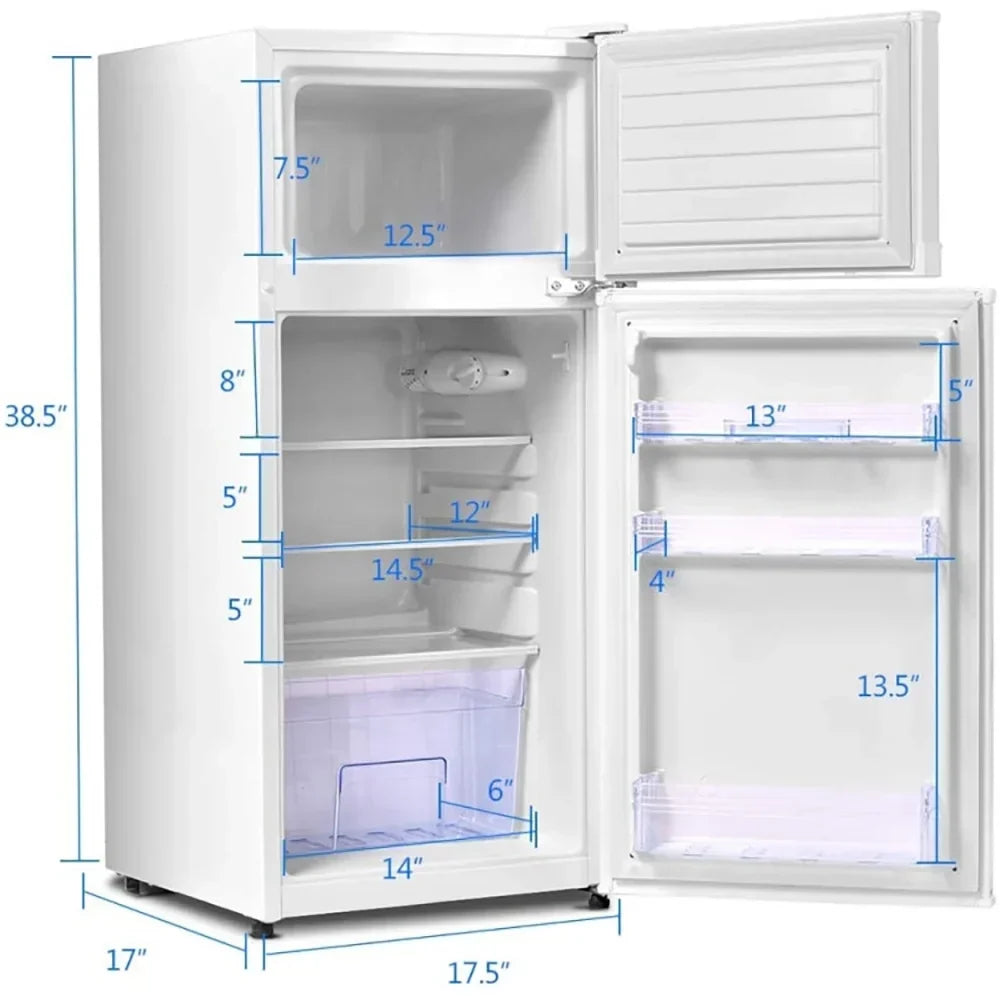 Nouveauté 2026 – Réfrigérateur compact Canddidliike 2 portes, blanc, en tôle laminée à froid, avec congélateur et thermostat réglable