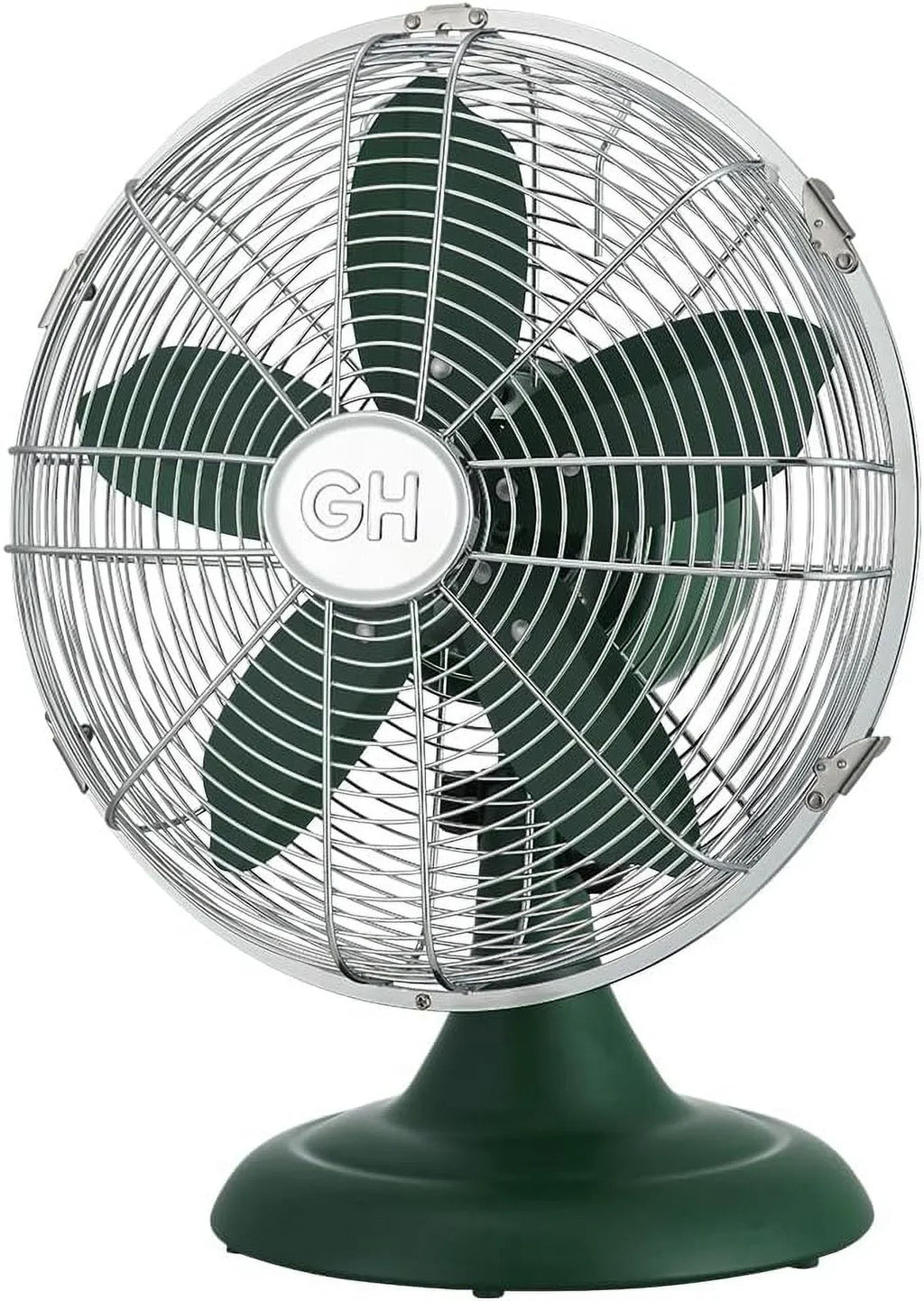 Nouveauté 2026 – Ventilateur de table rétro tout métal Good Housekeeping (92618) avec 3 vitesses, large oscillation et poignée de transport