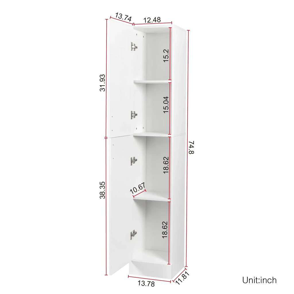 Nouveauté 2026 – Armoire de rangement haute Slim , meuble garde-manger avec portes et étagères, idéale pour les petits espaces (cuisine, salon, salle de bain