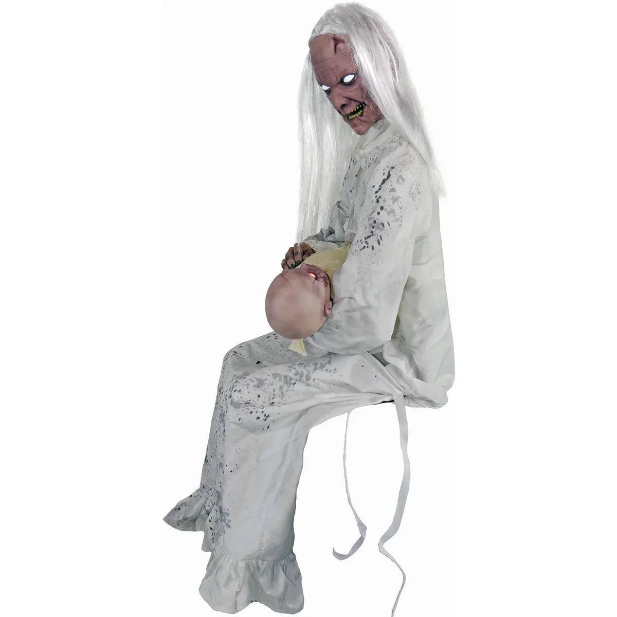 Nouveauté 2026 – Décoration d'Halloween Tekky Haunted Hill Farm : Mamie Gravely animatronique de 88 cm (2,9 pi) avec sons activés par le mouvement, HHGRVLYGRNY-1FLSA