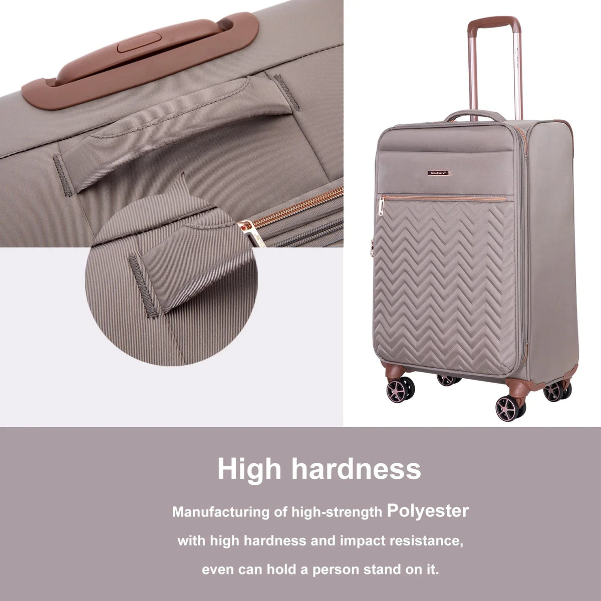 Nouveauté 2026 – Ensemble de 4 bagages Travelhouse : valise souple extensible et légère avec doubles roulettes multidirectionnelles (noir