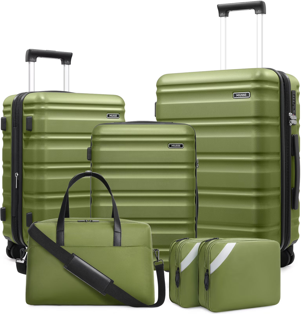 Nouveauté 2026 – Ensemble de bagages MIUSSE , 3 pièces : valise cabine 20 pouces à roulettes, coque rigide 100 % PC avec serrure TSA, conforme aux normes des compagnies aériennes, avec sac à dos de voyage pour hommes et femmes