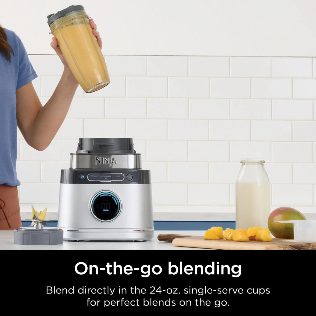 Nouveauté 2026 – Système de cuisine Ninja Detect TB400 : mixeur et robot culinaire avec technologie Blend Sense, argent