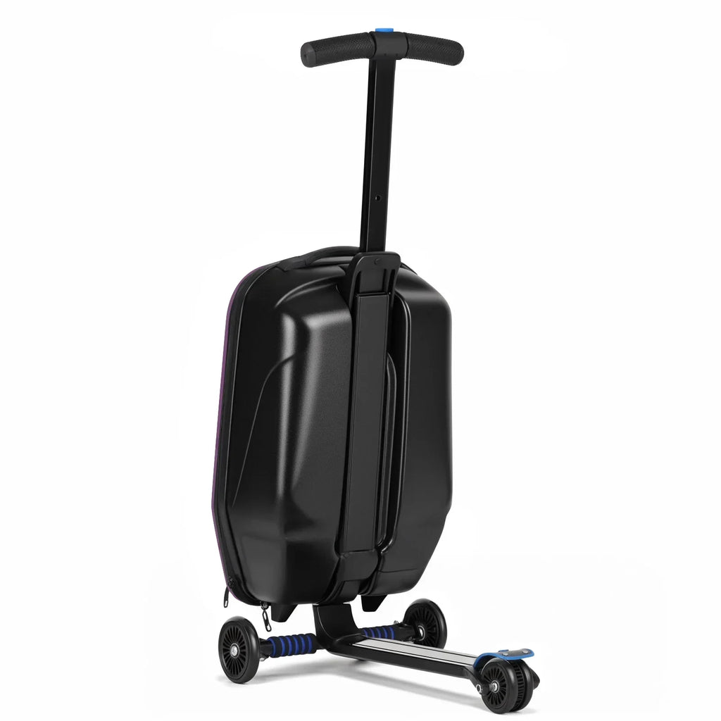 Nouveauté 2026 – Valise-trottinette Advwin pour enfants et adultes, valise rigide à roulettes pour enfants de 4 à 15 ans, multifonctionnelle, légère et pliable, avec roulettes, rose