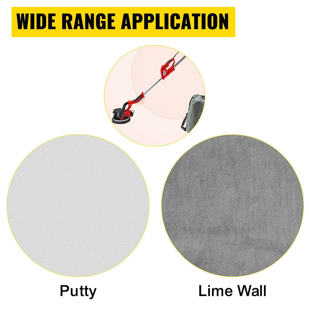 Nouveauté 2026 – Ponceuse à plaques de plâtre Drywall , 850 W, électrique, avec éclairage LED et sac d'aspiration, vitesse variable 800-1750 tr/min, pliable, avec poignée télescopique