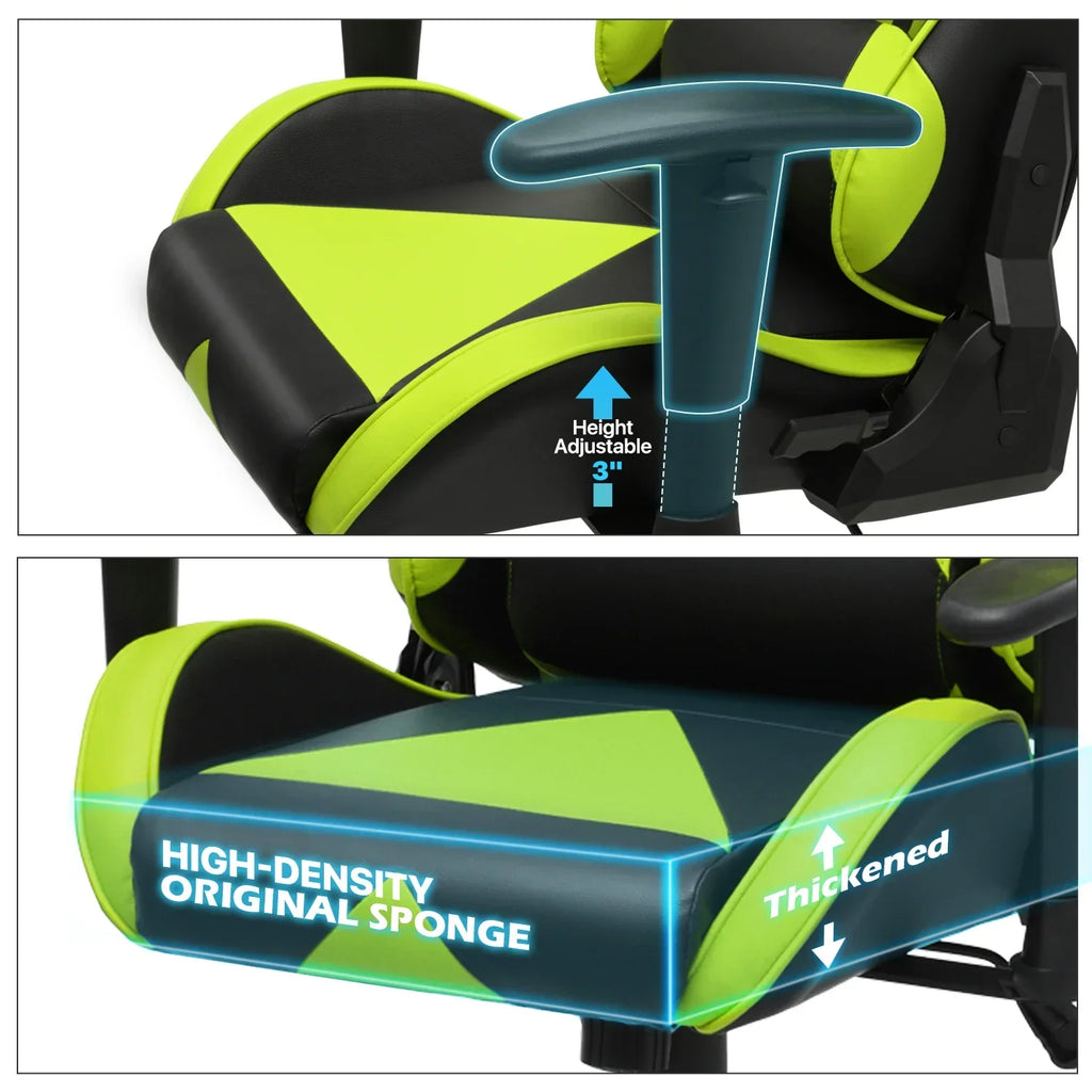 Nouveauté 2026 – Chaise de jeu ergonomique Magshion , chaise de jeu confortable, chaise de bureau en cuir, chaise de jeu pivotante et réglable, bleue