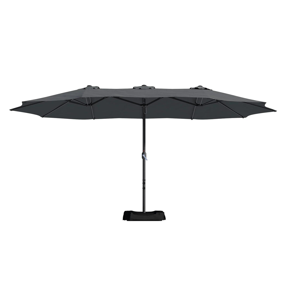 Nouveauté 2026 – Parasol rectangulaire Mondawe 4,57 m (15 pi) avec base et éclairage LED beige