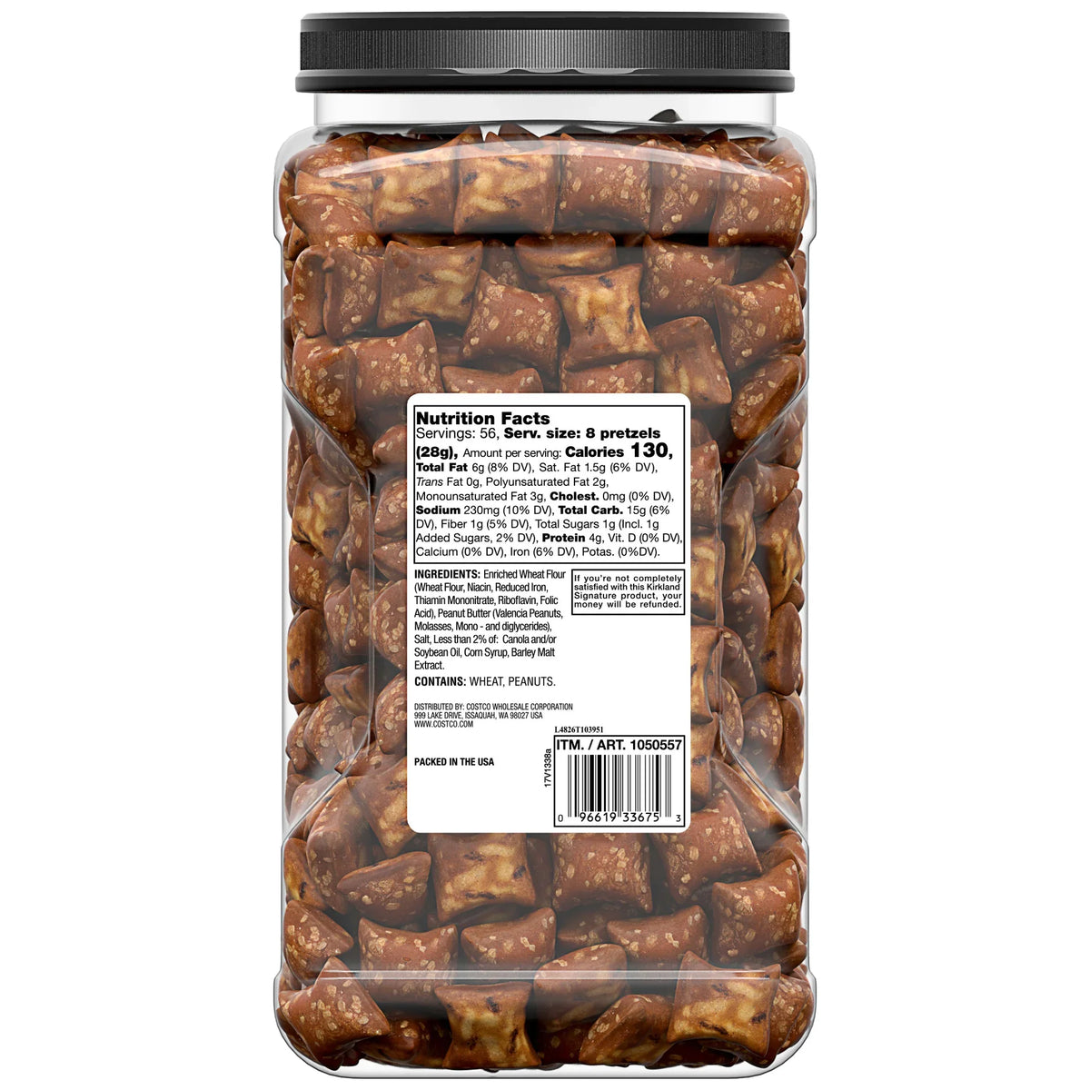 Nouveauté 2026 – Bretzels fourrés au beurre de cacahuète Kirkland Signature , 1,56 kg