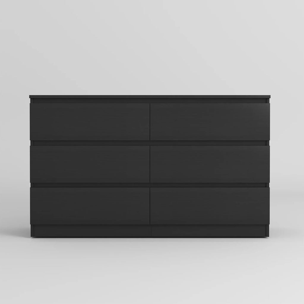 Nouveauté 2026 – Commode Resenkos moderne style milieu du siècle, 6 tiroirs, large, pour chambre à coucher, grise