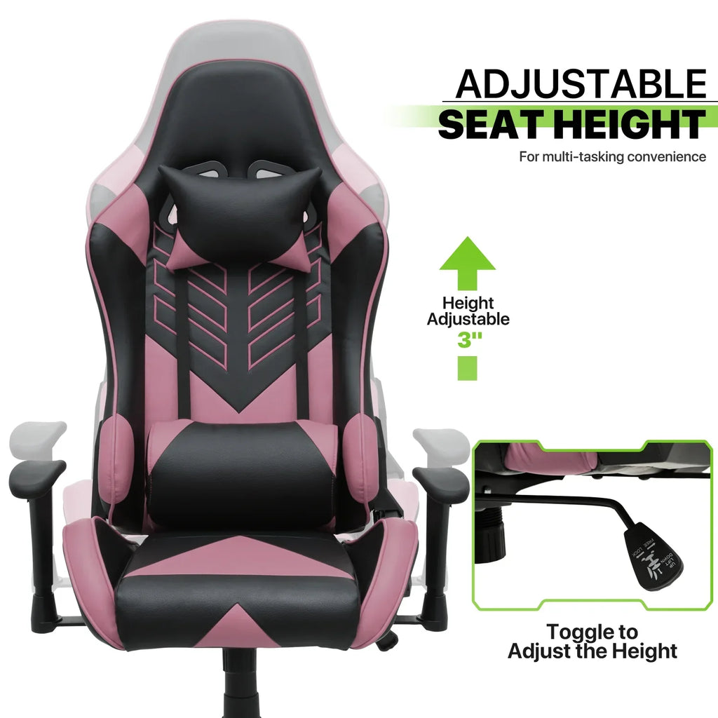 Nouveauté 2026 – Chaise de jeu ergonomique Magshion , chaise de jeu confortable, chaise de bureau en cuir, chaise de jeu pivotante et réglable, bleue