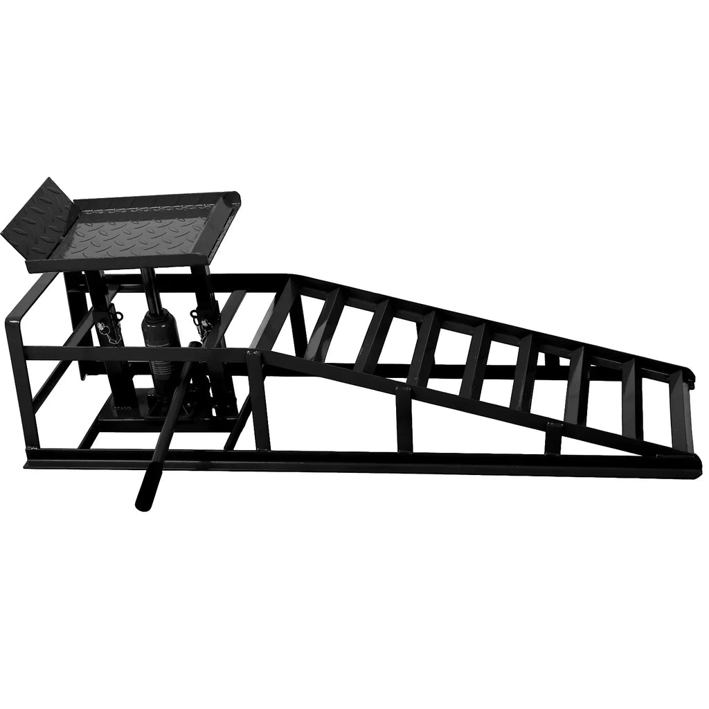Nouveauté 2026 – Rampes hydrauliques pour voiture Riedhoff (lot de 2), charge maximale de 5 tonnes, hauteur de levage de 24 à 41 cm, robustes, noires