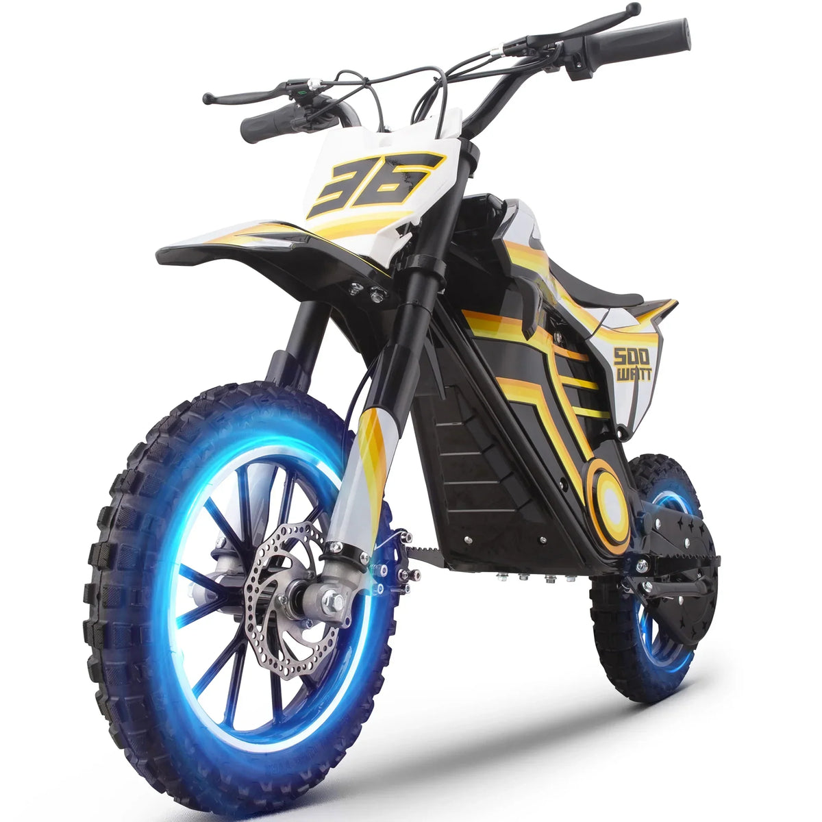 Nouveauté 2026 – Moto tout-terrain électrique QEASET , 500 W, pour enfants (garçons et filles) de 8 à 14 ans, bleue