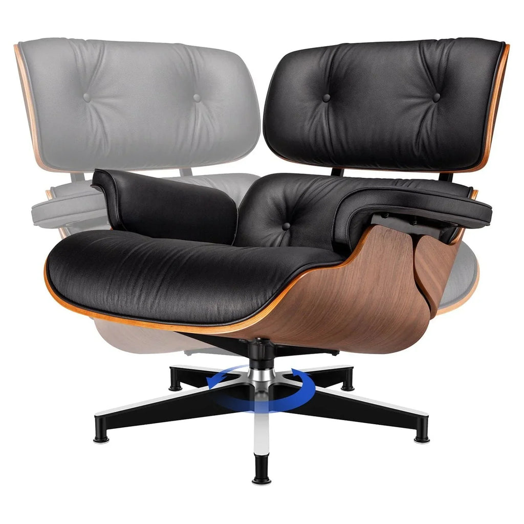 Nouveauté 2026 – Fauteuil lounge , fauteuil lounge style milieu du siècle, canapé en cuir pleine fleur pour salon, ensemble fauteuil lounge et repose-pieds moderne pour intérieur, chaise longue pour bureau ou bureau