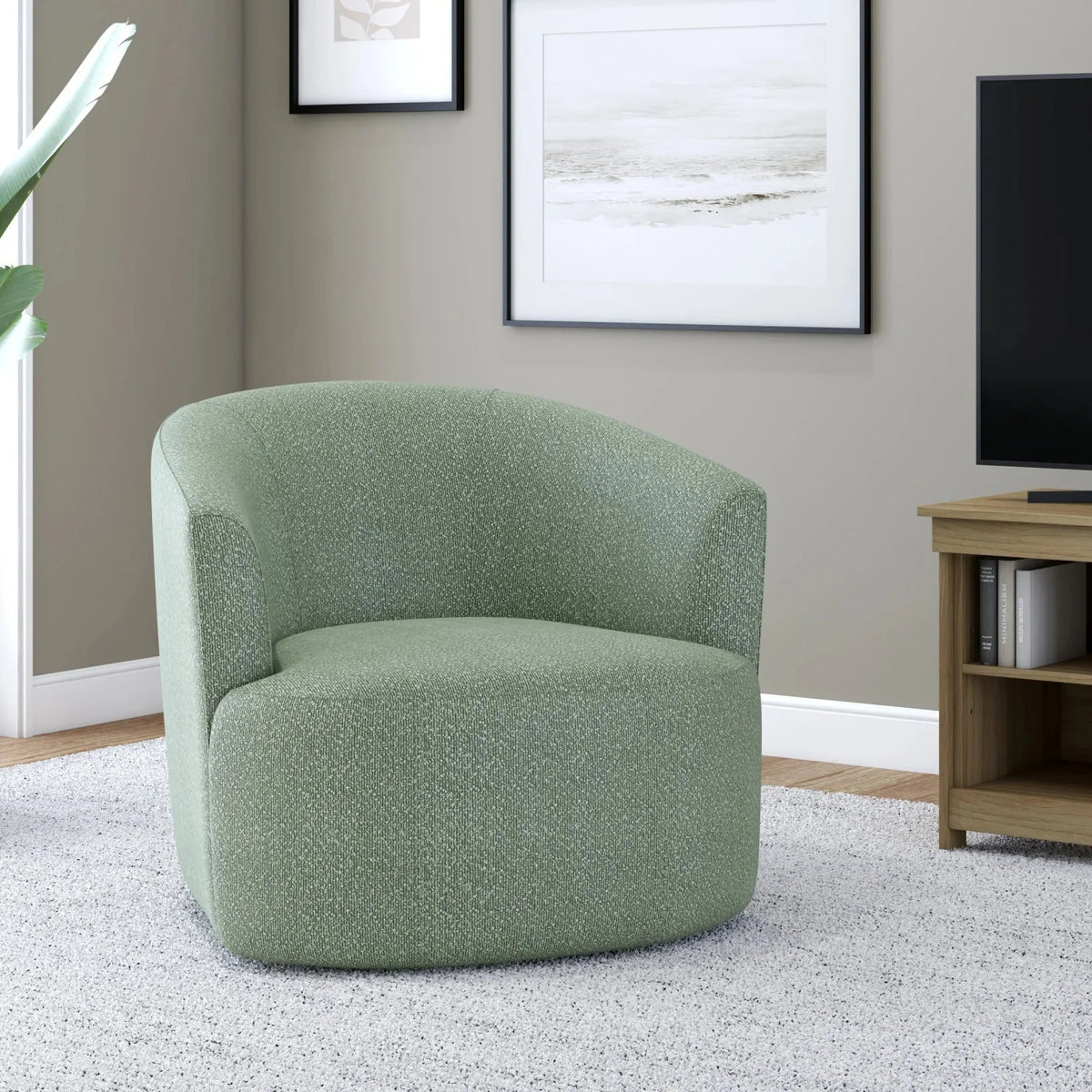 Nouveauté 2026 – Fauteuil pivotant Mainstays Boucle , taupe