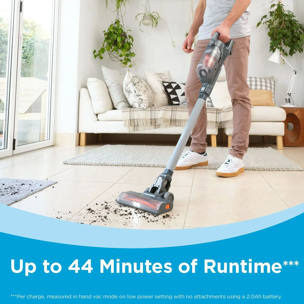 Nouveauté 2026 – Kit aspirateur balai sans fil BLACK+DECKER POWERSERIES+ 20V MAX* , pour moquettes et sols durs, convertible en aspirateur à main, autonomie de 44 minutes, pour le nettoyage quotidien, BHFEA18D1