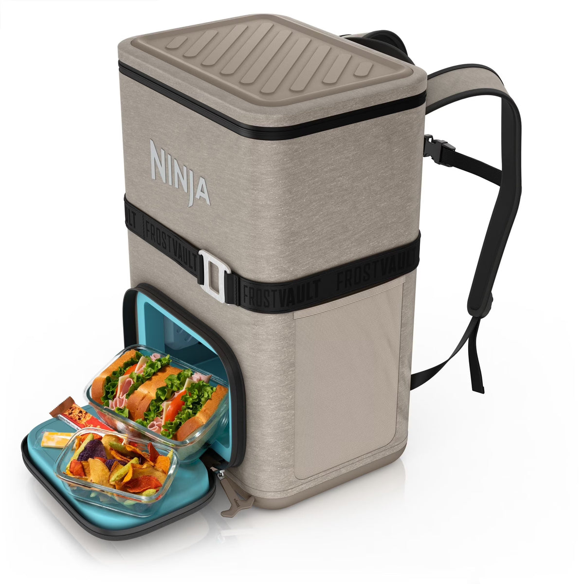 Nouveauté 2026 – Glacière souple Ninja Outdoor FrostVault Go 24 canettes avec zone froide et sèche, bleu bord de lac - FF124NV