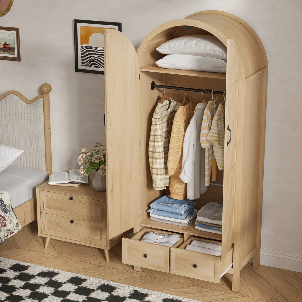 Nouveauté 2026 – Armoire-penderie Armoire , armoire de chambre avec tiroirs, armoires de rangement en bois