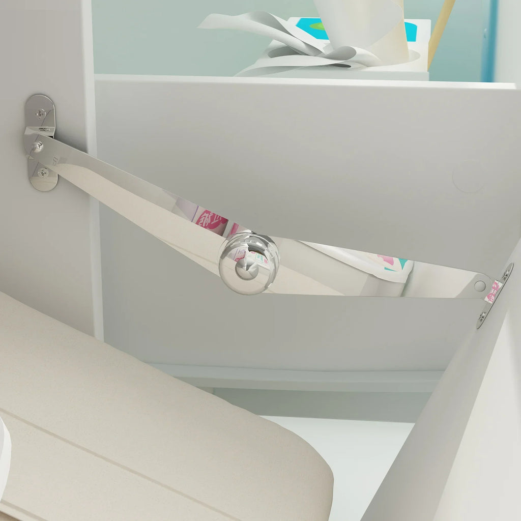 Nouveauté 2026 – Table à langer/commode pour chambre de bébé OXYLIFE , 114 cm (45 po), avec 4 tiroirs et une étagère, blanche