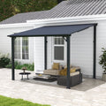 Nouveauté 2026 – Pergola extérieure neuve de 2,44 m x 3,05 m, tonnelle adossée, pergola métallique robuste avec toit rigide, idéale pour patio, jardin, terrasse ou piscine