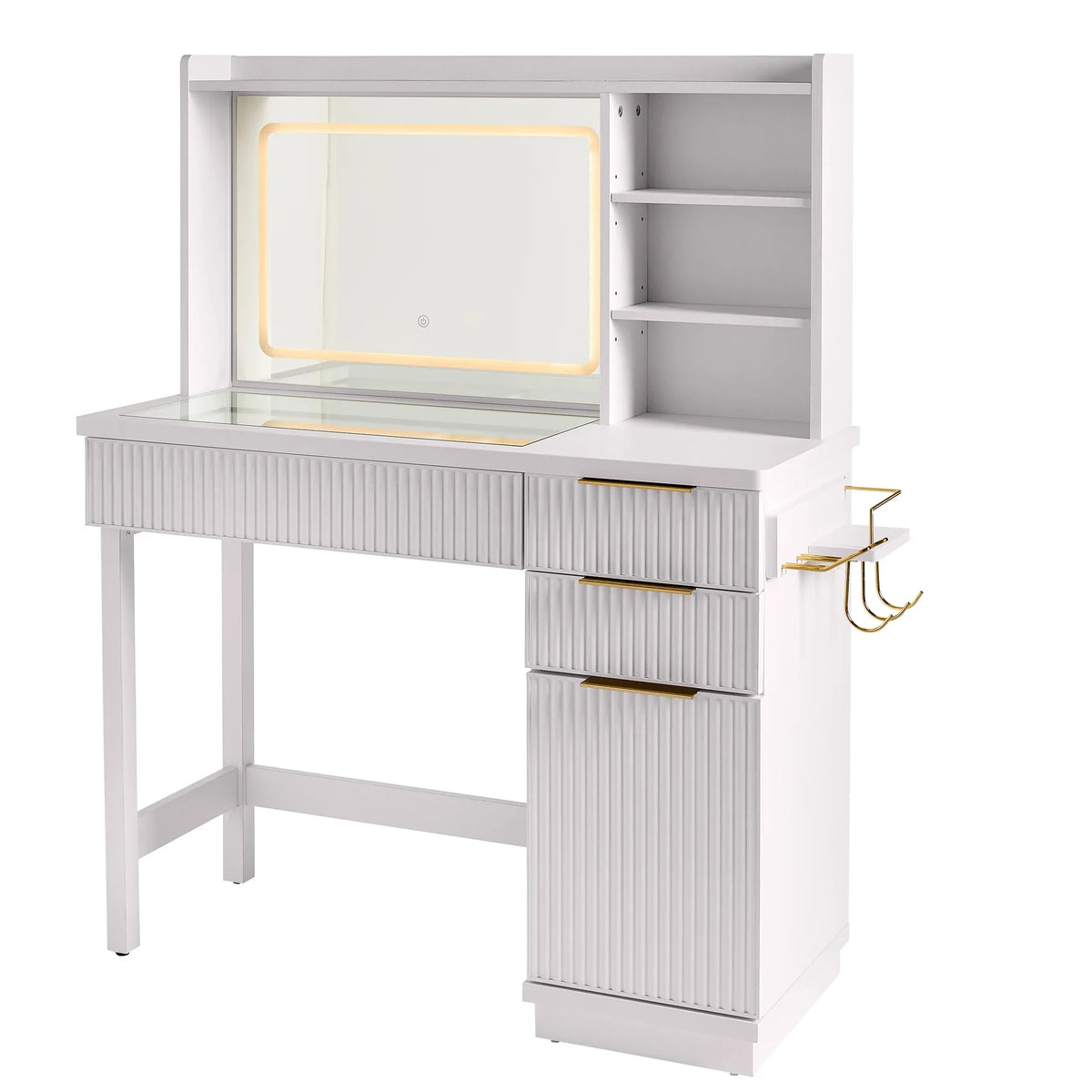 Nouveauté 2026 – Coiffeuse Lillian de Better Homes & Gardens avec miroir éclairé par DEL, finition blanche
