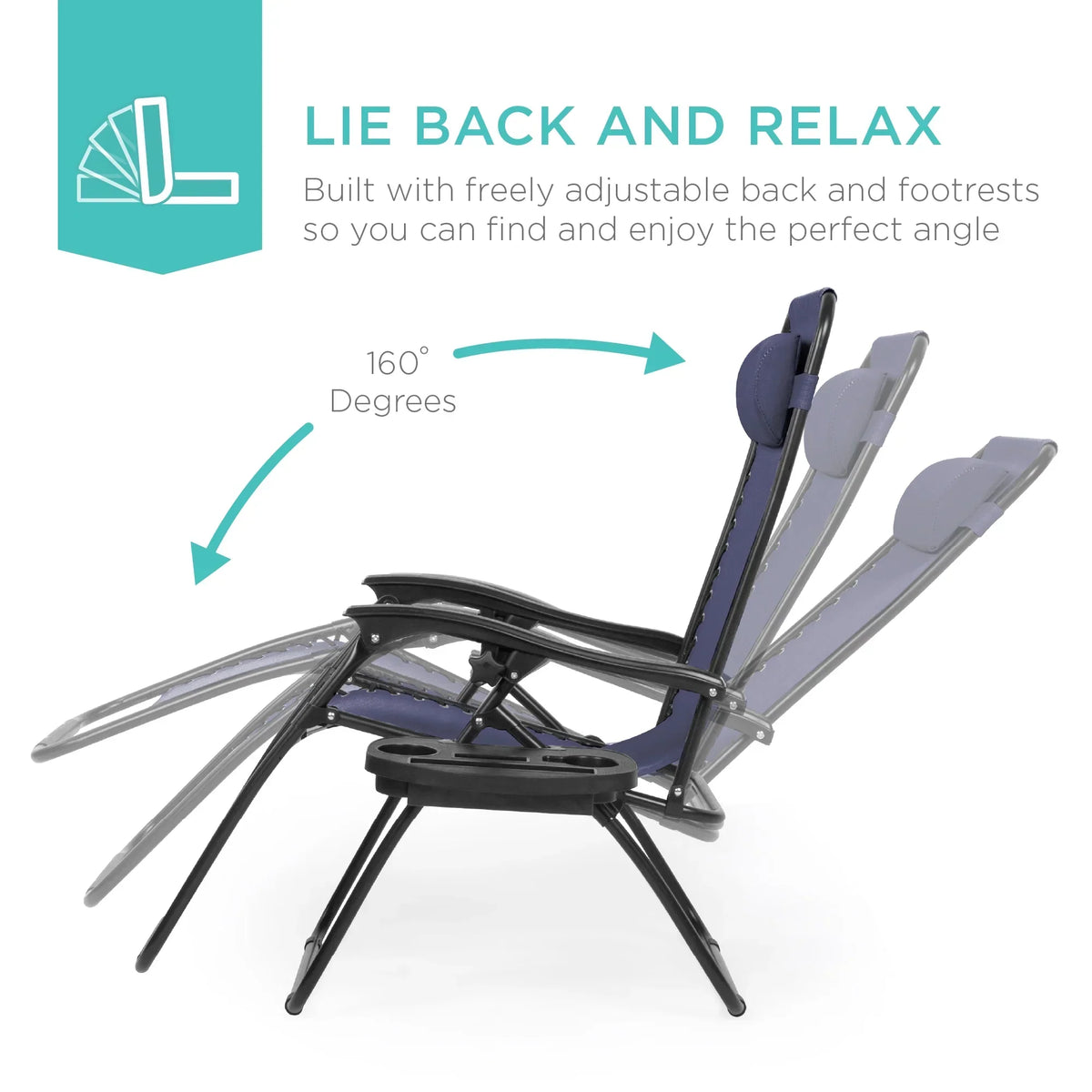 Nouveauté 2026 – Ensemble de 2 fauteuils inclinables zéro gravité Best Choice Products pour terrasse et piscine avec porte-gobelet - Gris